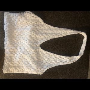 white halter crop top